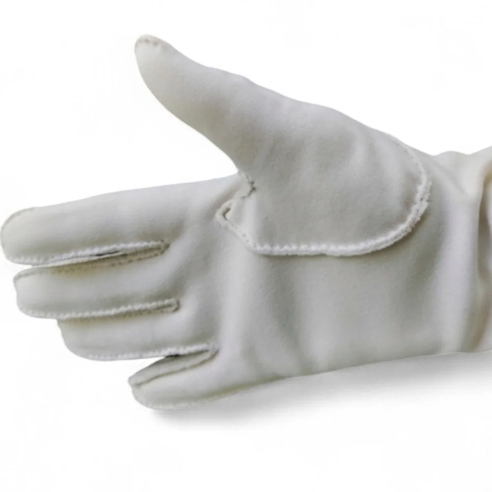 TRUE VINTAGE Long Gloves Large Cream Retro Formal
